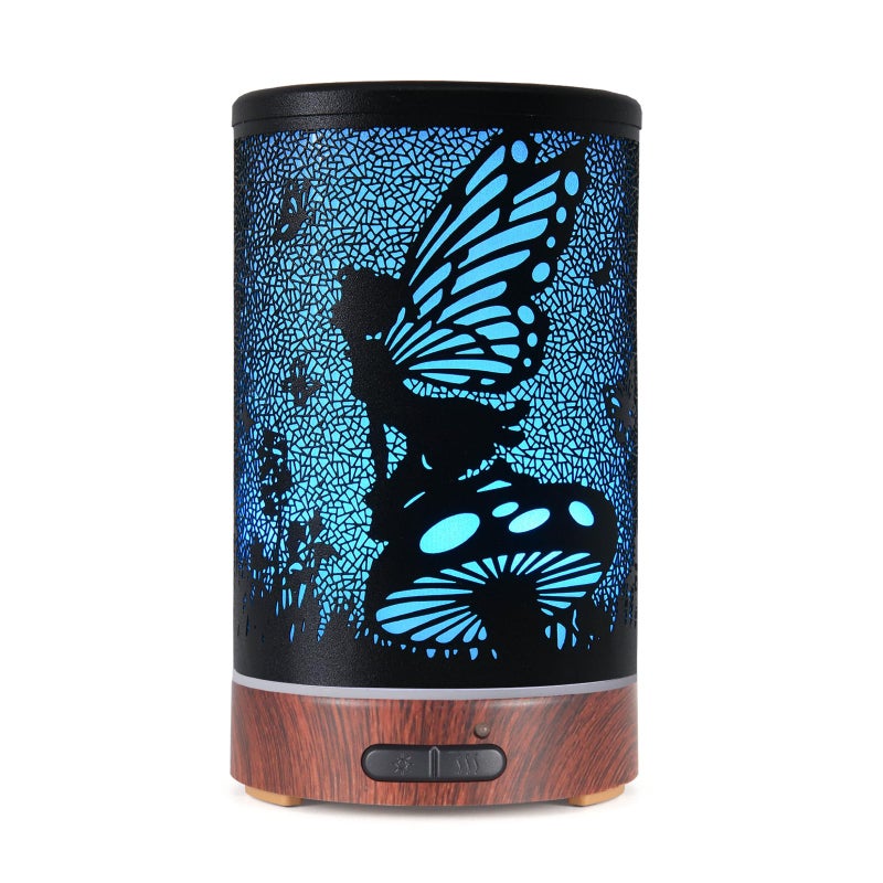 Essential Oil Diffuser Ultrasonic Diffuser for Essential Oil Cool Mist Humidifier Aromatherapy Diffuser with 7 Color Lighting Changing Modes Waterless Auto ShutOff for HomeFlower Fairy